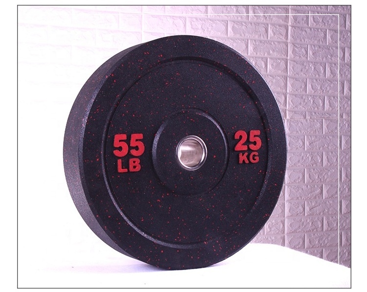 Home Gym Weightlifting Exercise 2in Weight 10 - 55lbs Rubber Plates Customized Logo Bumper Weight Plate