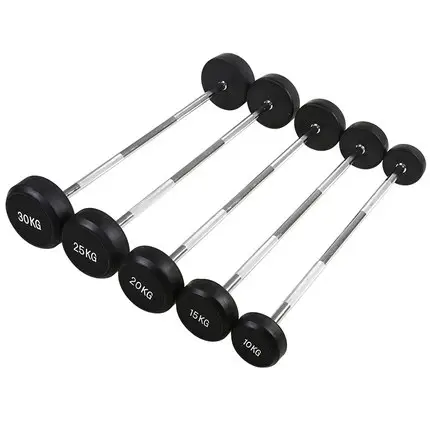 Factory wholesale fitness equipment gym weight lifting barbells Strength exercise barbell Rubber barbell