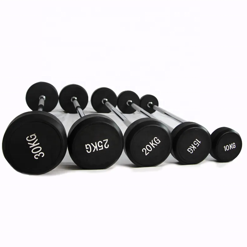 Wholesale Commercial weight training fitness equipment barbell gym weightlifting Rubber barbell sets