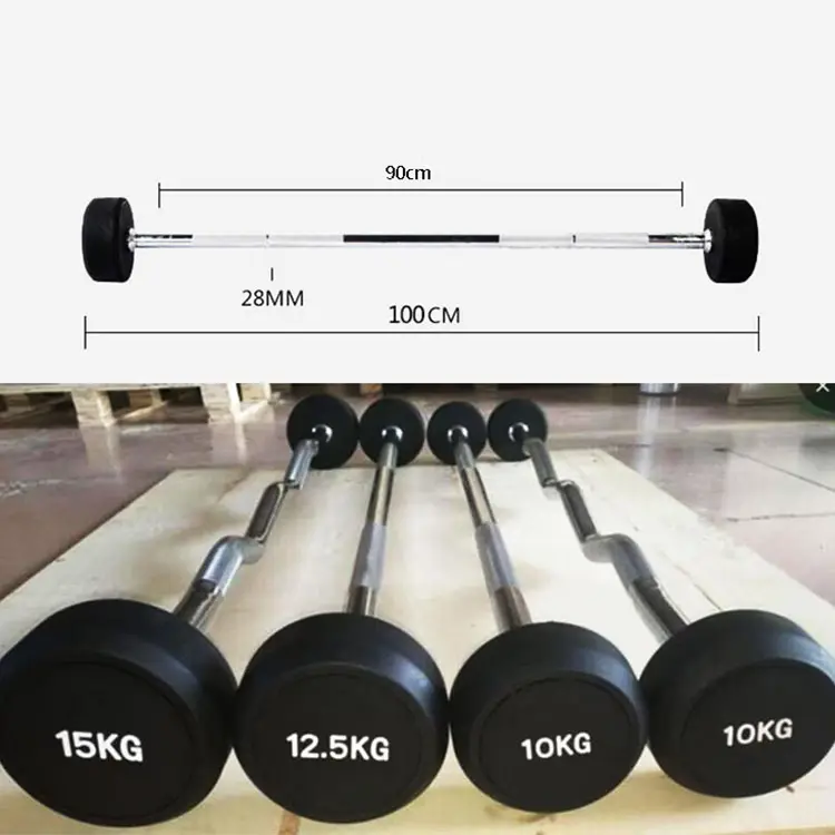 Wholesale Commercial weight training fitness equipment barbell gym weightlifting Rubber barbell sets