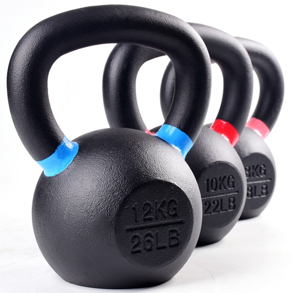 Cast iron kettlebells colorful kettle bell  weight lifting competitive kettle bell set