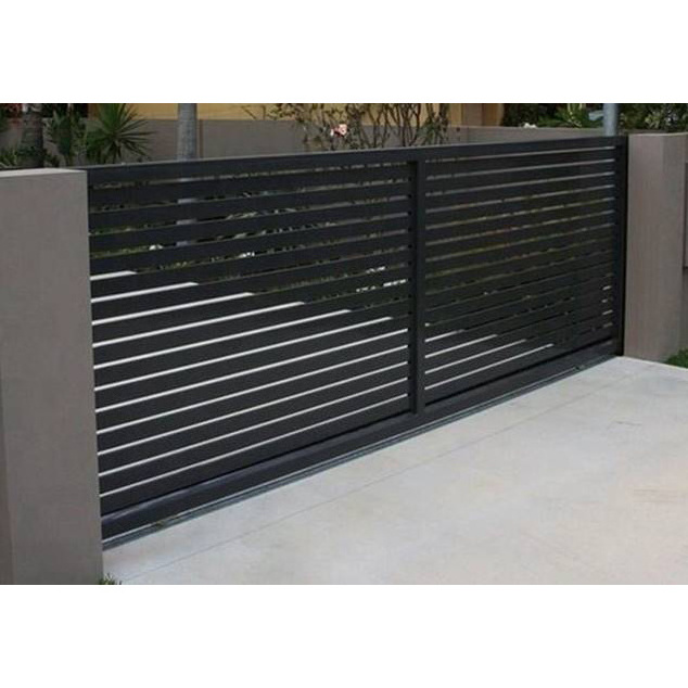 Easy Install custom design swing Modern Style Villa House Factory Aluminum automatic gate system fence sliding driveway gate