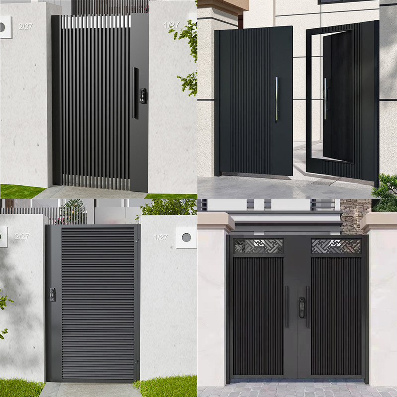 Villa Swing Gate Designs And Garden Modern Retractable Customized Color Painting Automatic Electric System Outdoor Gate