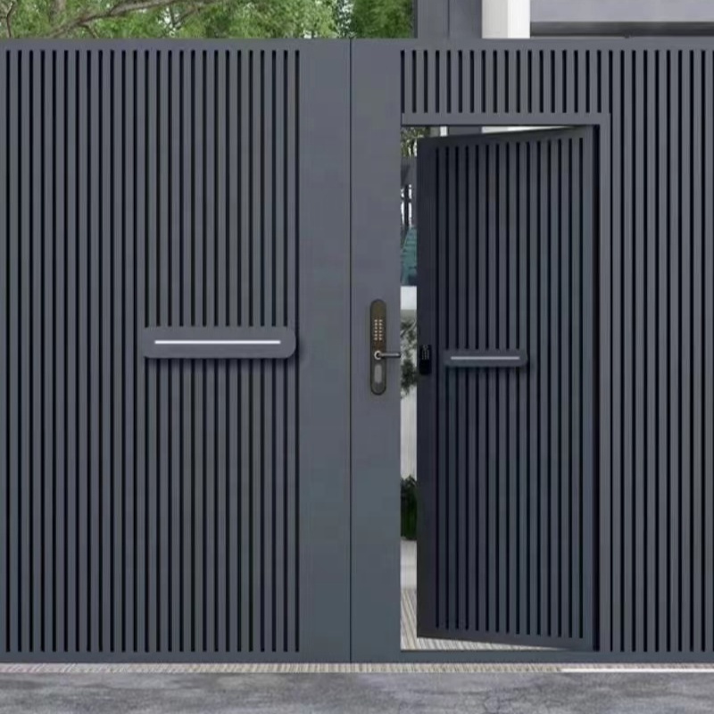 Villa Swing Gate Designs And Garden Modern Retractable Customized Color Painting Automatic Electric System Outdoor Gate