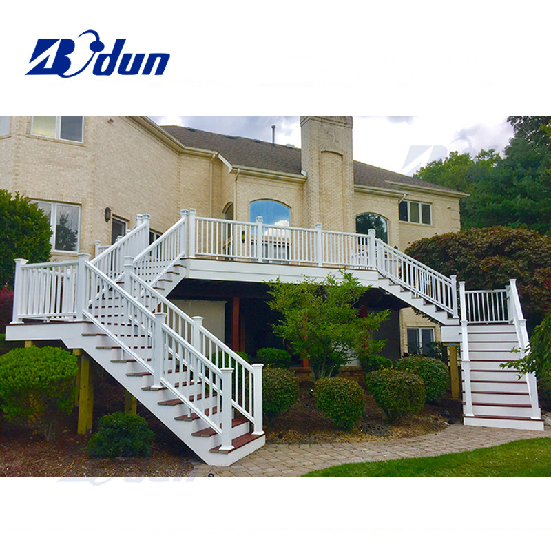 Bodun easy DIY install powder coating aluminum iron villa balcony door exterior deck railing metal railing for stairs