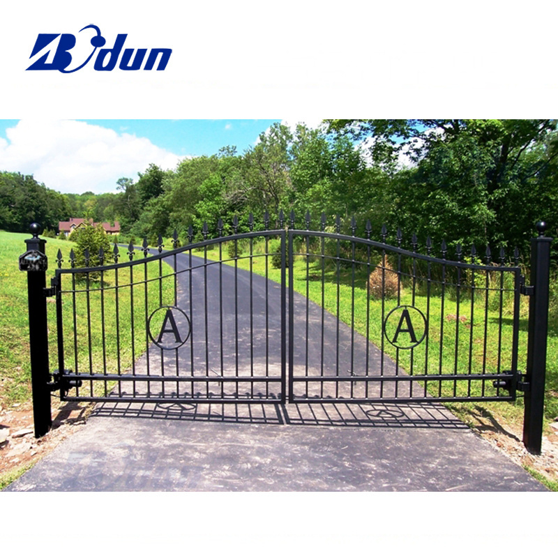 Luxury double house garden security grill design sliding swing iron gate driveway gate entrance main wrought iron gates designs