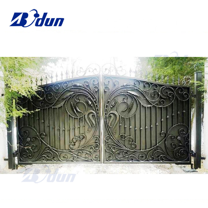 Luxury double house garden security grill design sliding swing iron gate driveway gate entrance main wrought iron gates designs