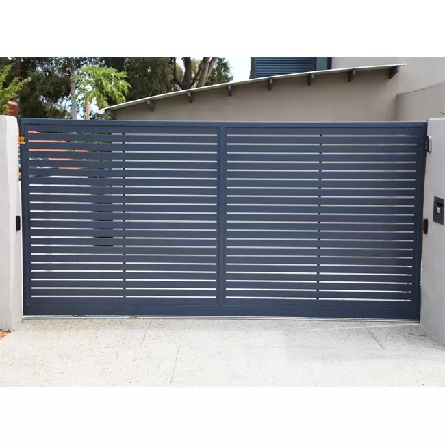 Automatic System Modern Aluminum Gate Door Retractable Sliding Louver Gate For Villa Garden And Backyard