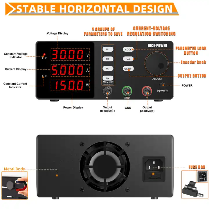 Dc Switching Power Supply Switch 12V Variable 0-30V 0-5A Adjustable Switch Storage Function Digital Dc Power Supply