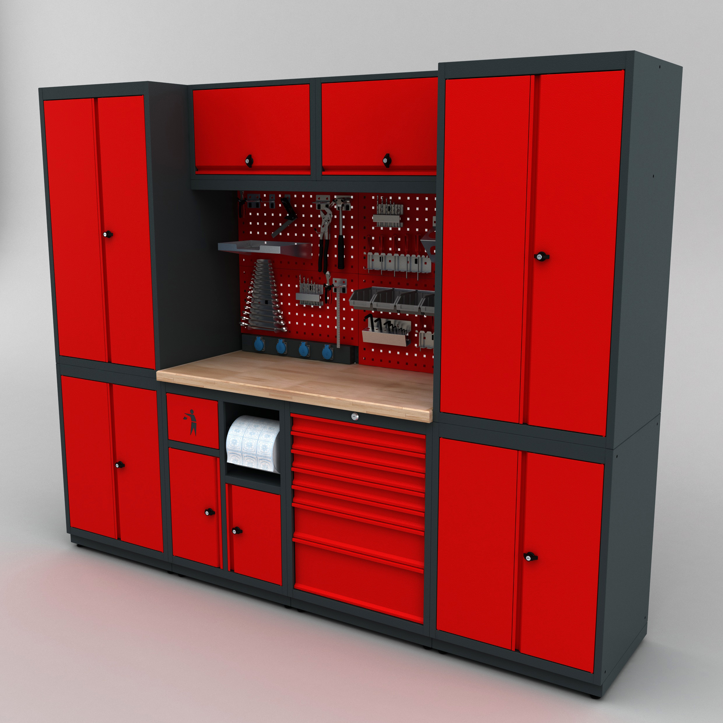 Modular Tool Cabinet System for Mechanic Garages Workshops Storage