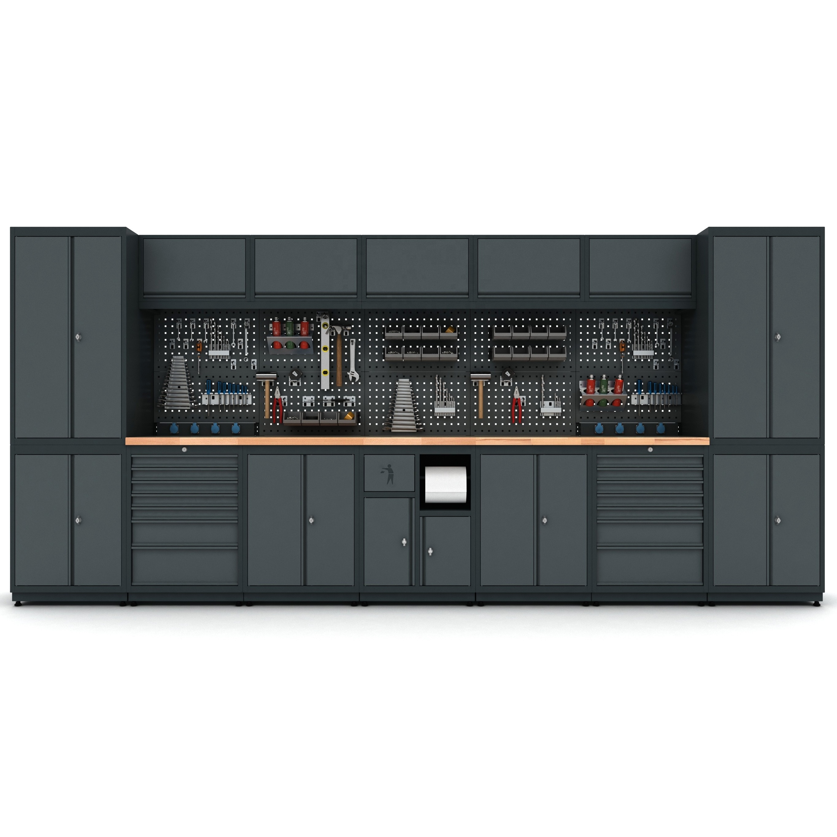 Modular Tool Cabinet System Metal Workbench With Drawers Tool Trolley