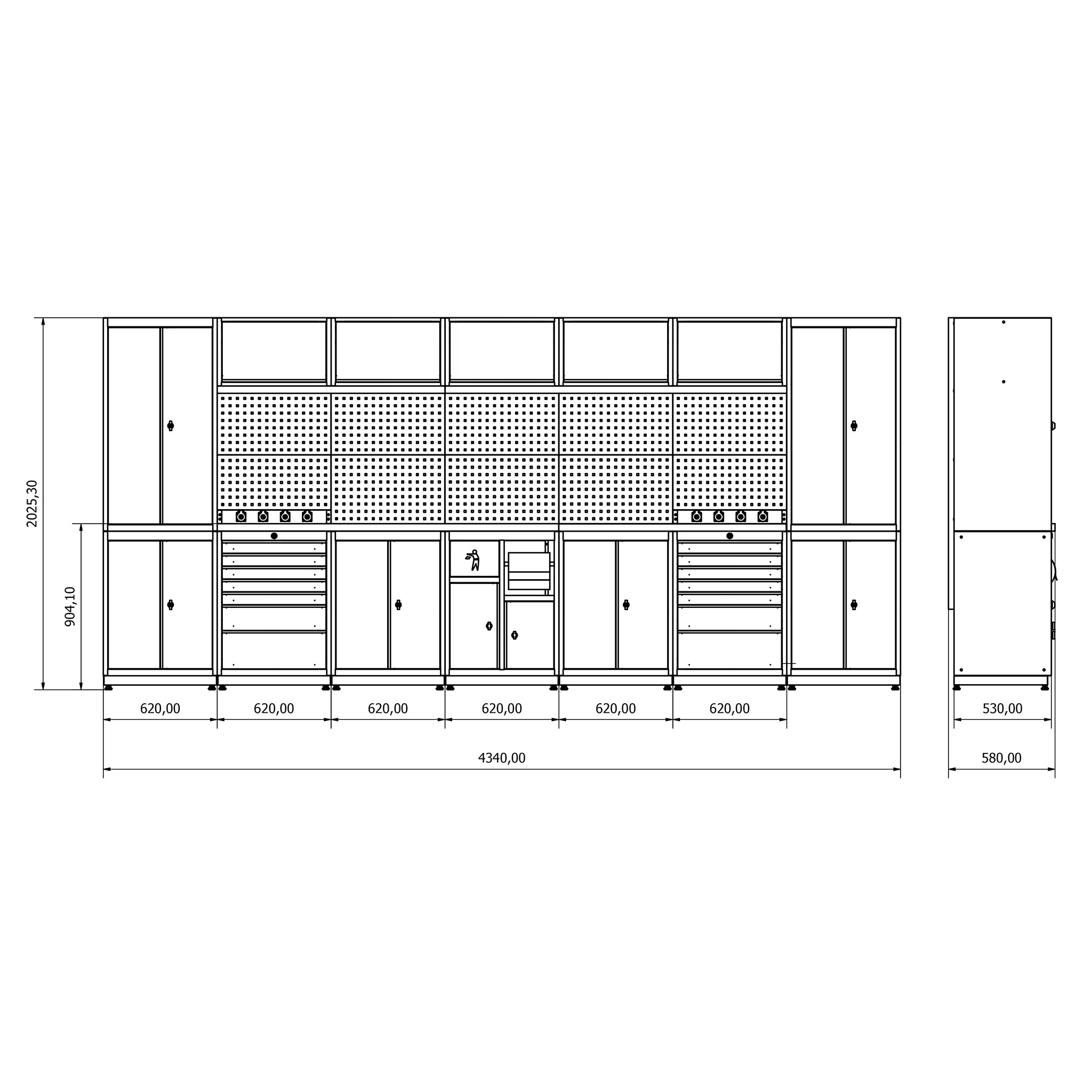 Modular Tool Cabinet System Metal Workbench With Drawers Tool Trolley