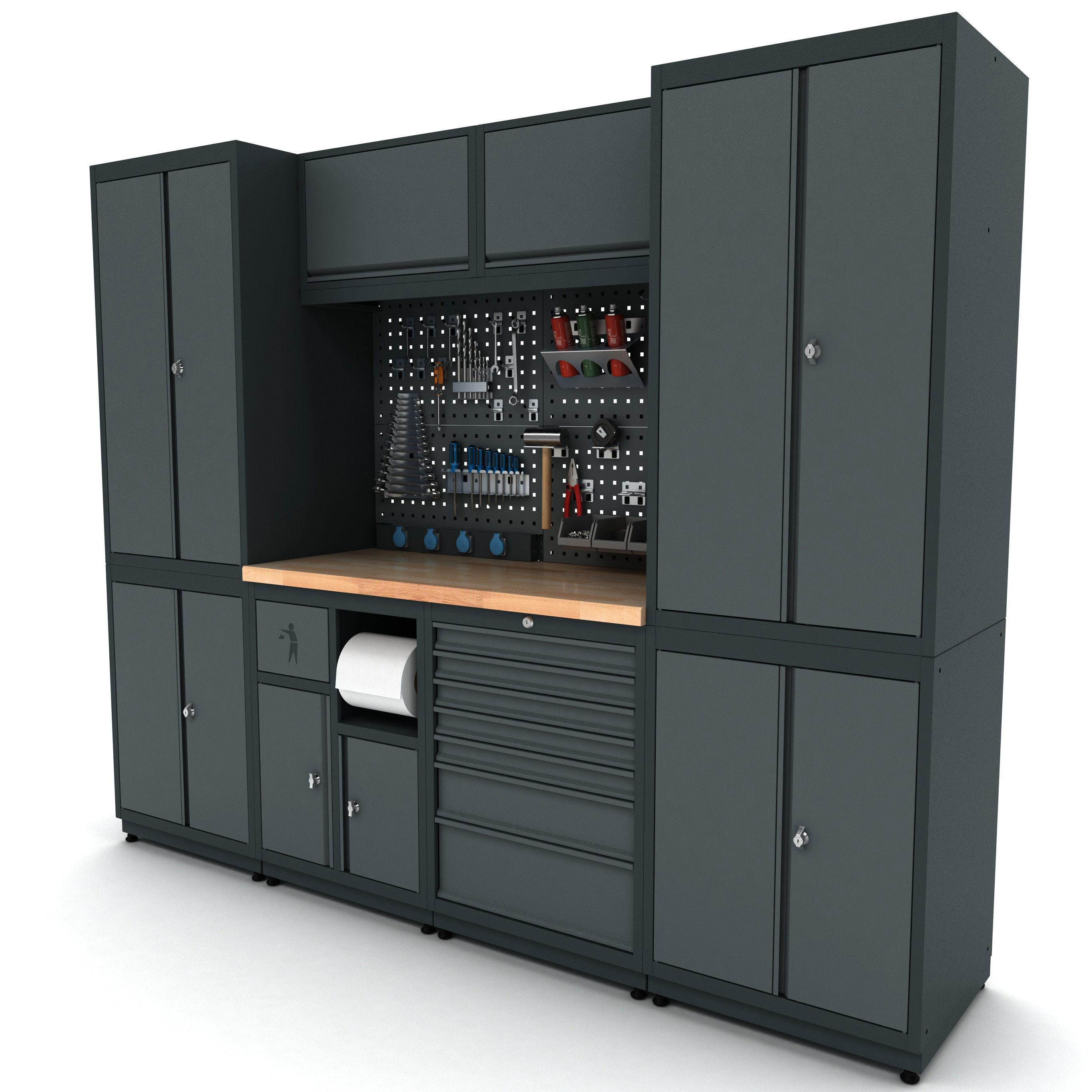 Modular Tool Cabinet System for Mechanic Garages Workshops Storage