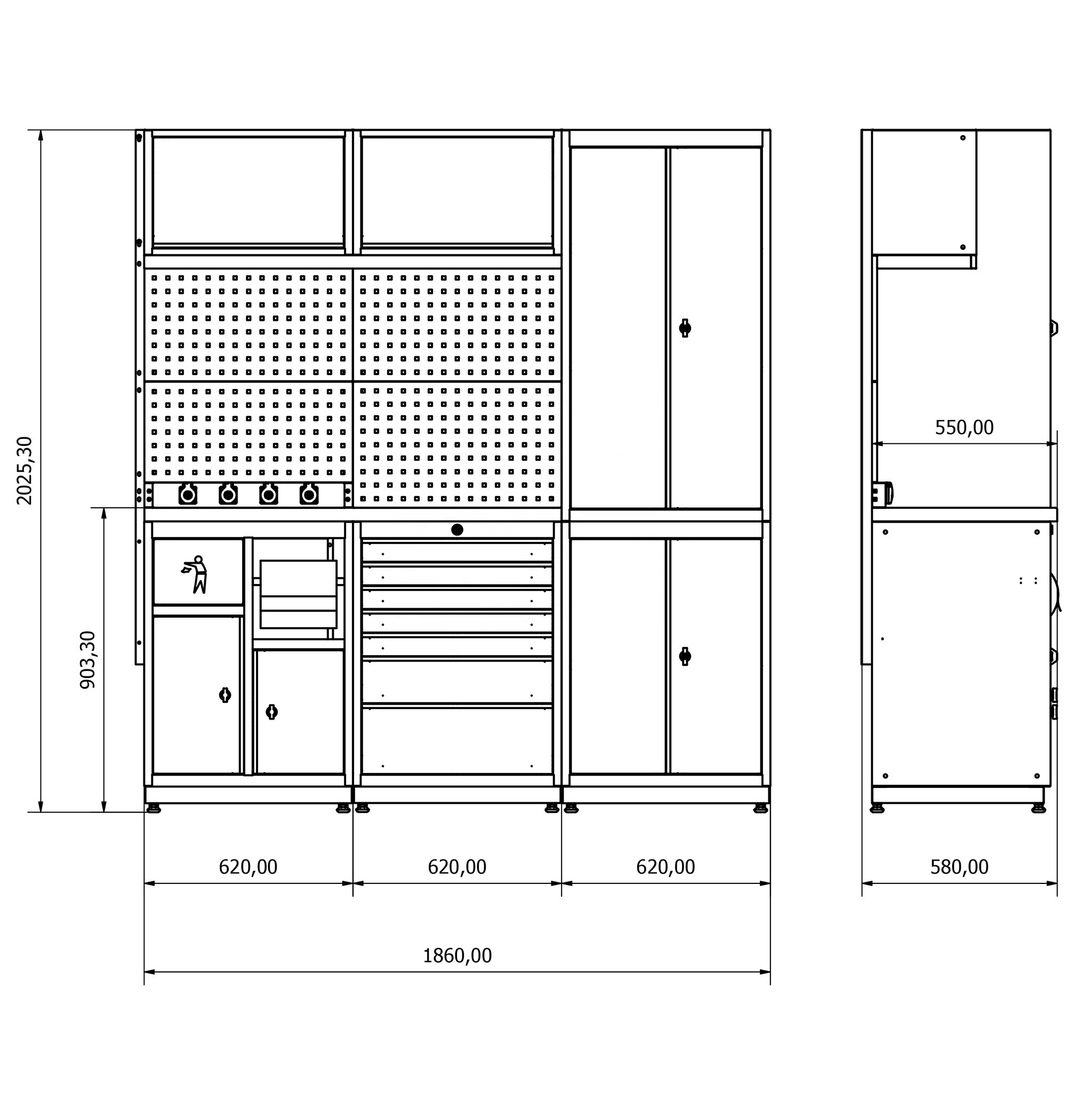 Garage Cabinets with ball bearing drawers