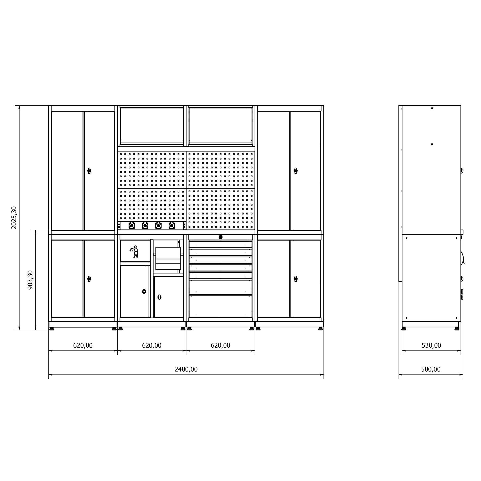 Modular Tool Cabinet System for Mechanic Garages Workshops Storage