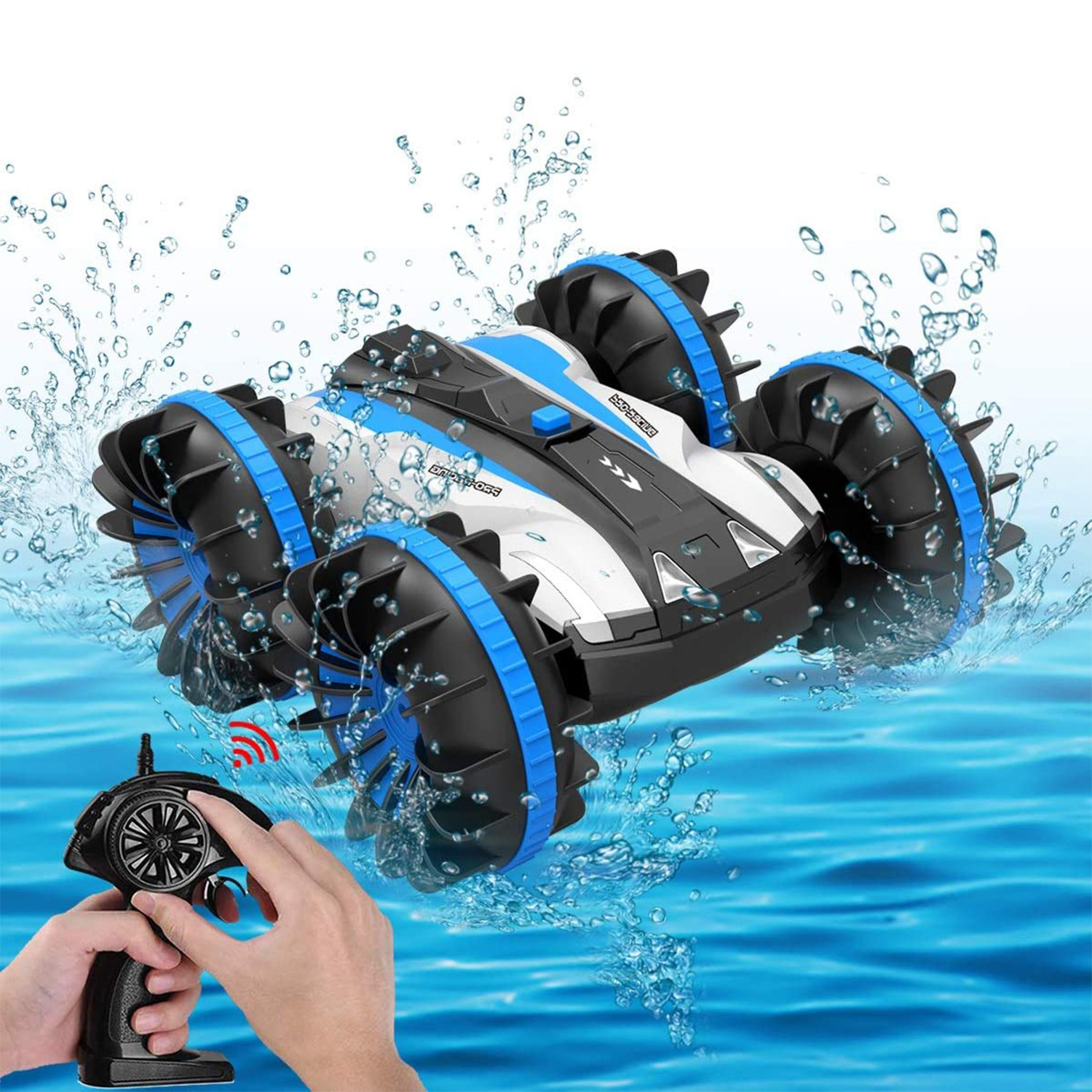 Amphibious RC Car for Kids 2.4 GHz Remote Control Boat Waterproof RC Monster Stunt Car 4WD All Terrain Remote Control Car