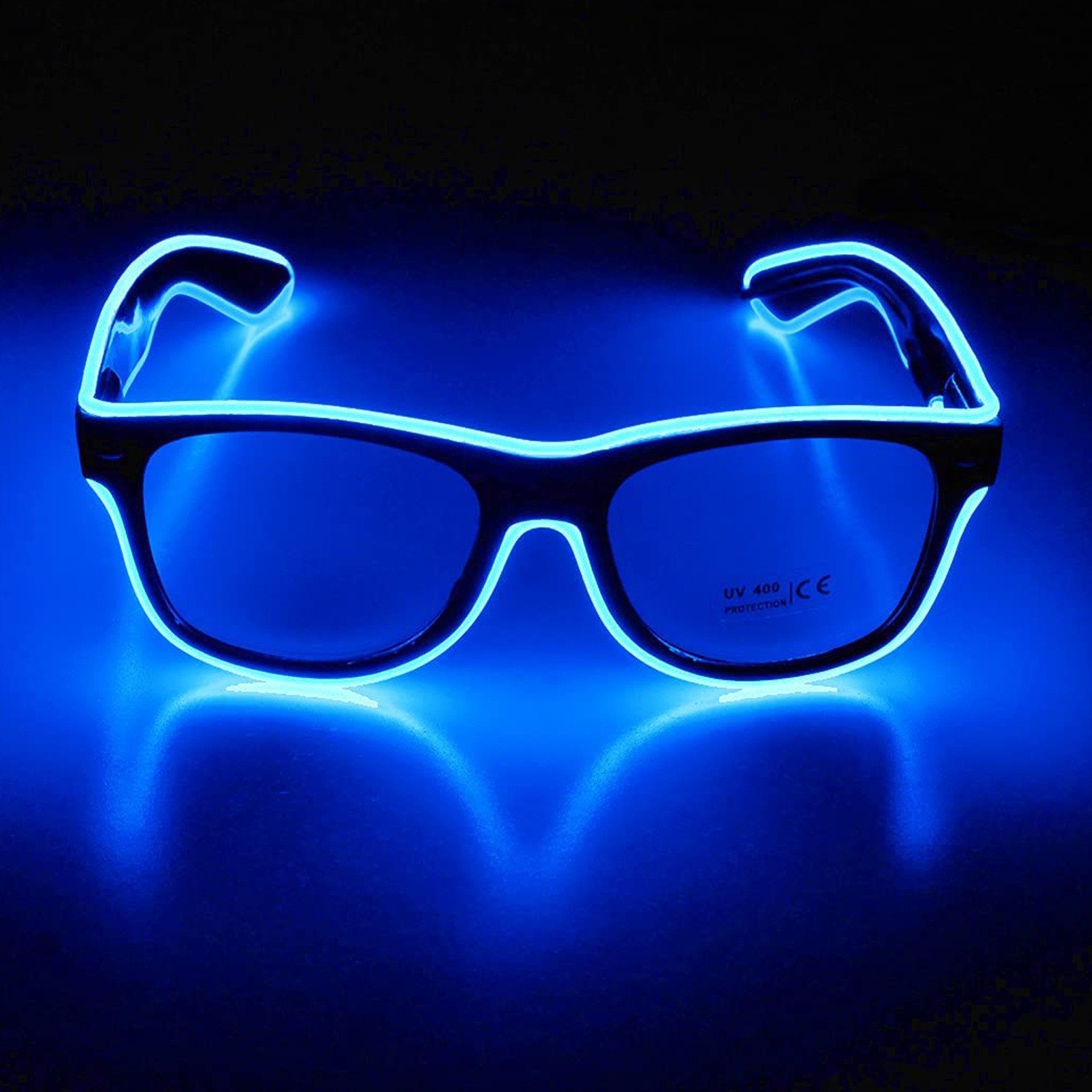 Light up EL Wire Neon Rave Glasses Glow Flashing LED Sunglasses for Party EDM Halloween