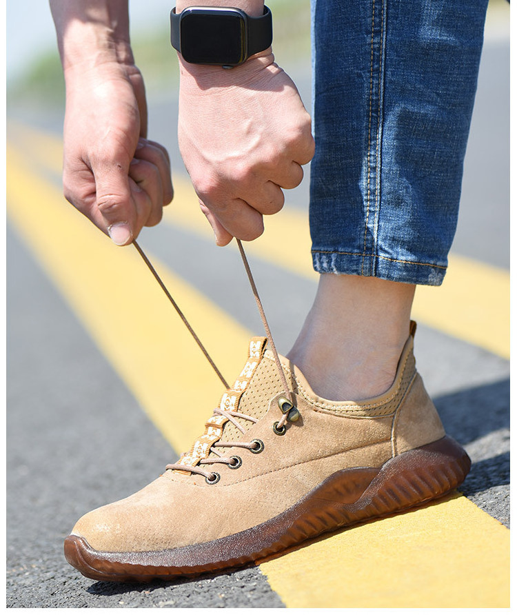 Hot Selling Industrial Breathable Mens Work Sneakers Steel Toe Lightweight Safety Shoes for Men