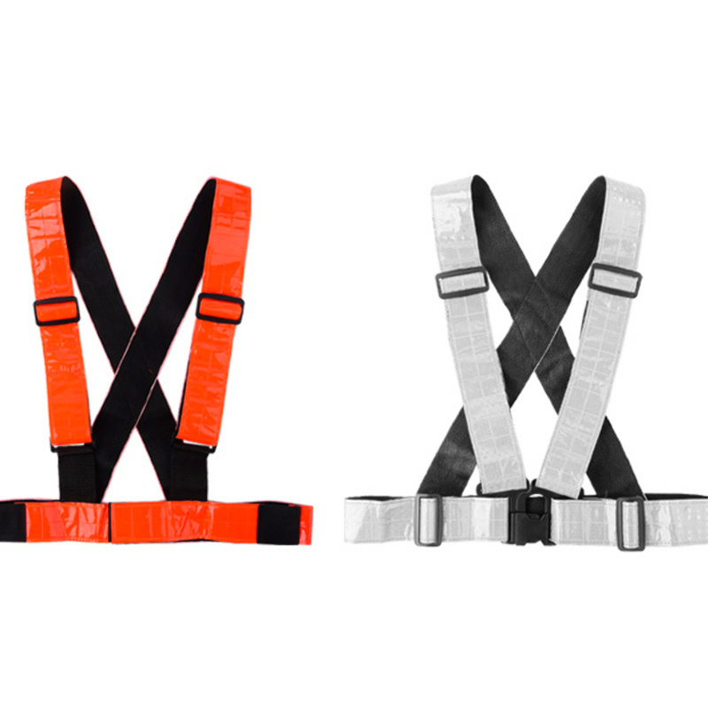 Running Reflective Vest Gear, Reflective Vest Adjustable Safety High Visible Reflective Belt Straps