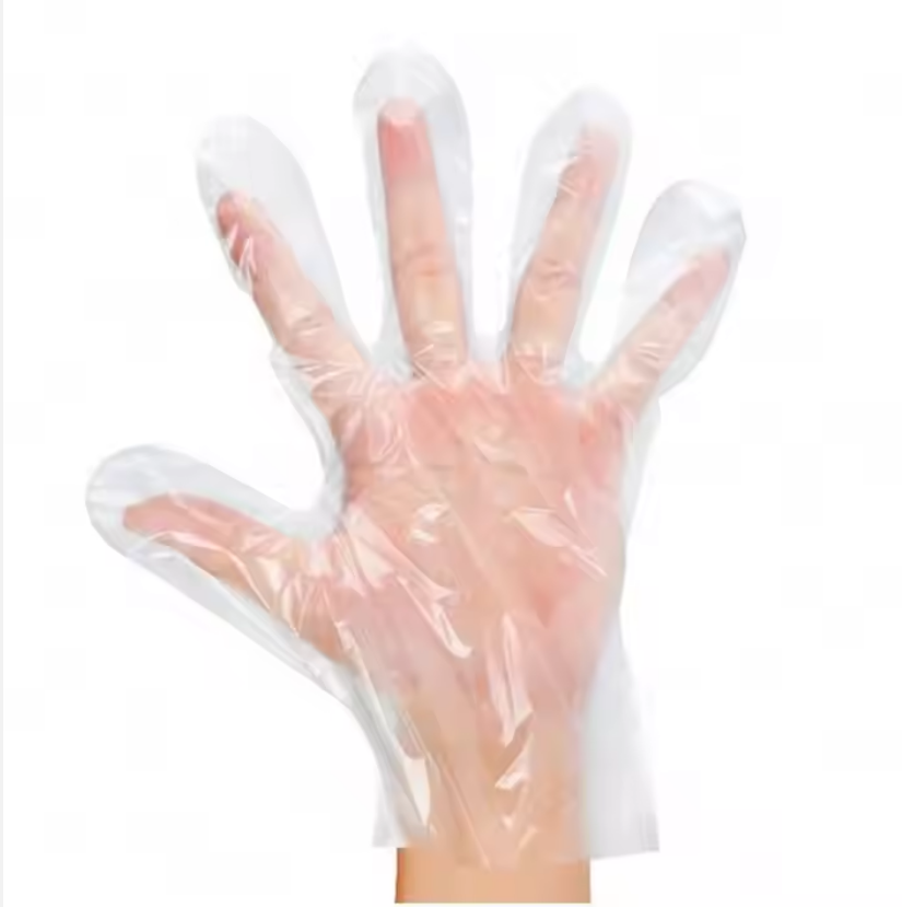 Food Grade Clear Transparent PE Plastic Mitten Ldpe Poly disposable polyethylene HDPE gloves, food grade TPE gloves