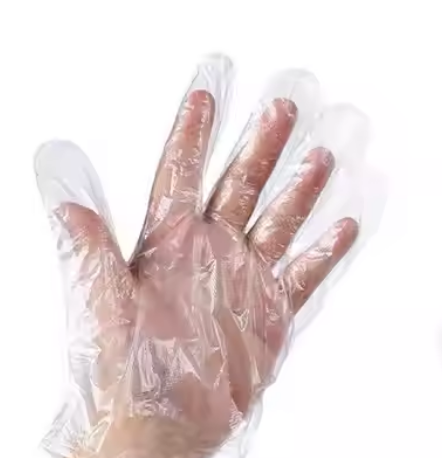 Food Grade Clear Transparent PE Plastic Mitten Ldpe Poly disposable polyethylene HDPE gloves, food grade TPE gloves