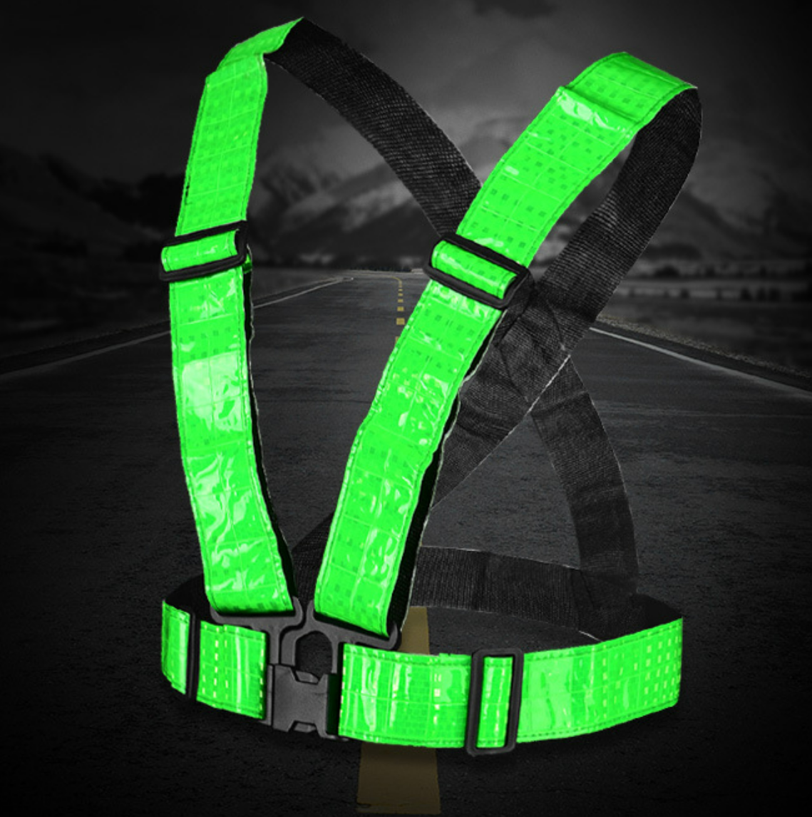 Running Reflective Vest Gear, Reflective Vest Adjustable Safety High Visible Reflective Belt Straps