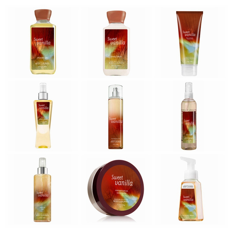 Warm vanilla sugar perfumed bath set 295ml body wash 236ml body cream and shea body butter