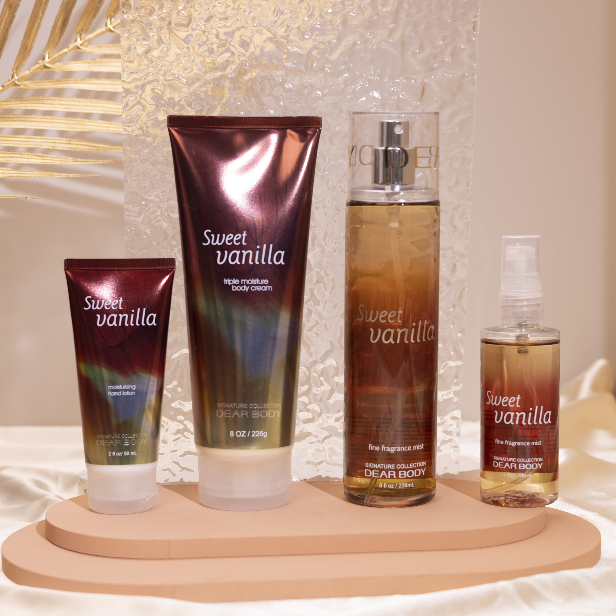 Warm vanilla sugar perfumed bath set 295ml body wash 236ml body cream and shea body butter