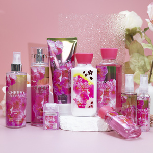 Christmas Cherry Blossom original 236ml fragrance mist perfumed bath set with china factory price