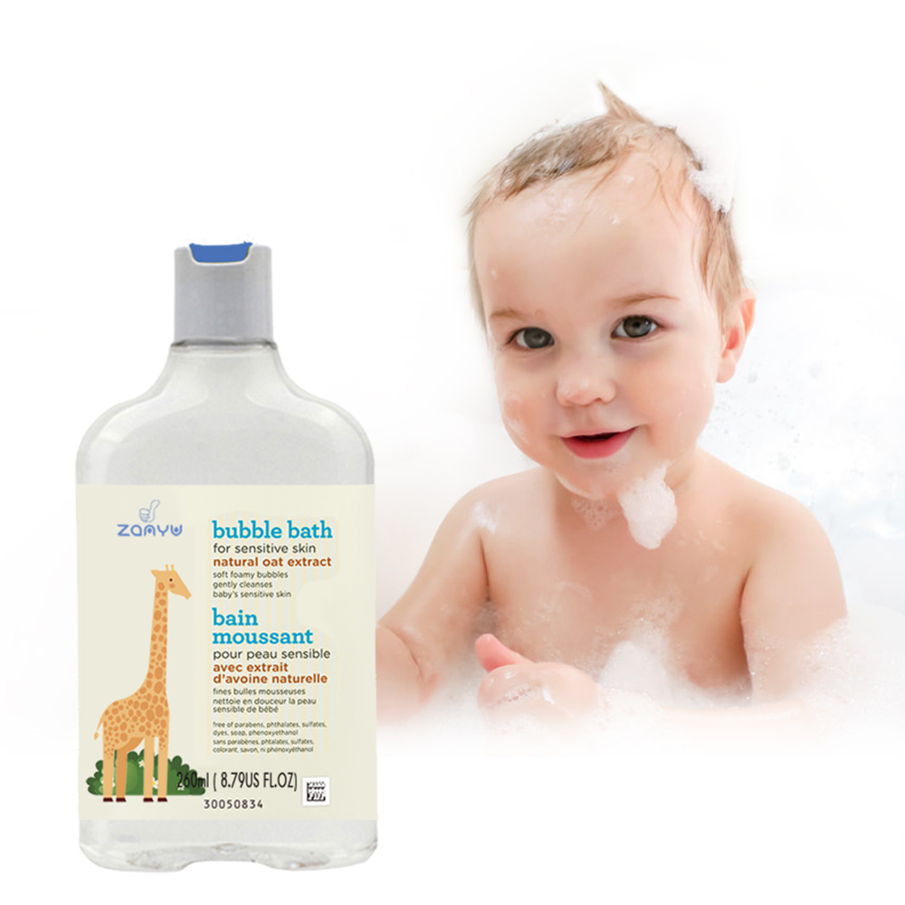 Private Label Baby Bubble Bath Ph Balance 260ml Babi Bubbled Bath Shower Gel With Oat Extract