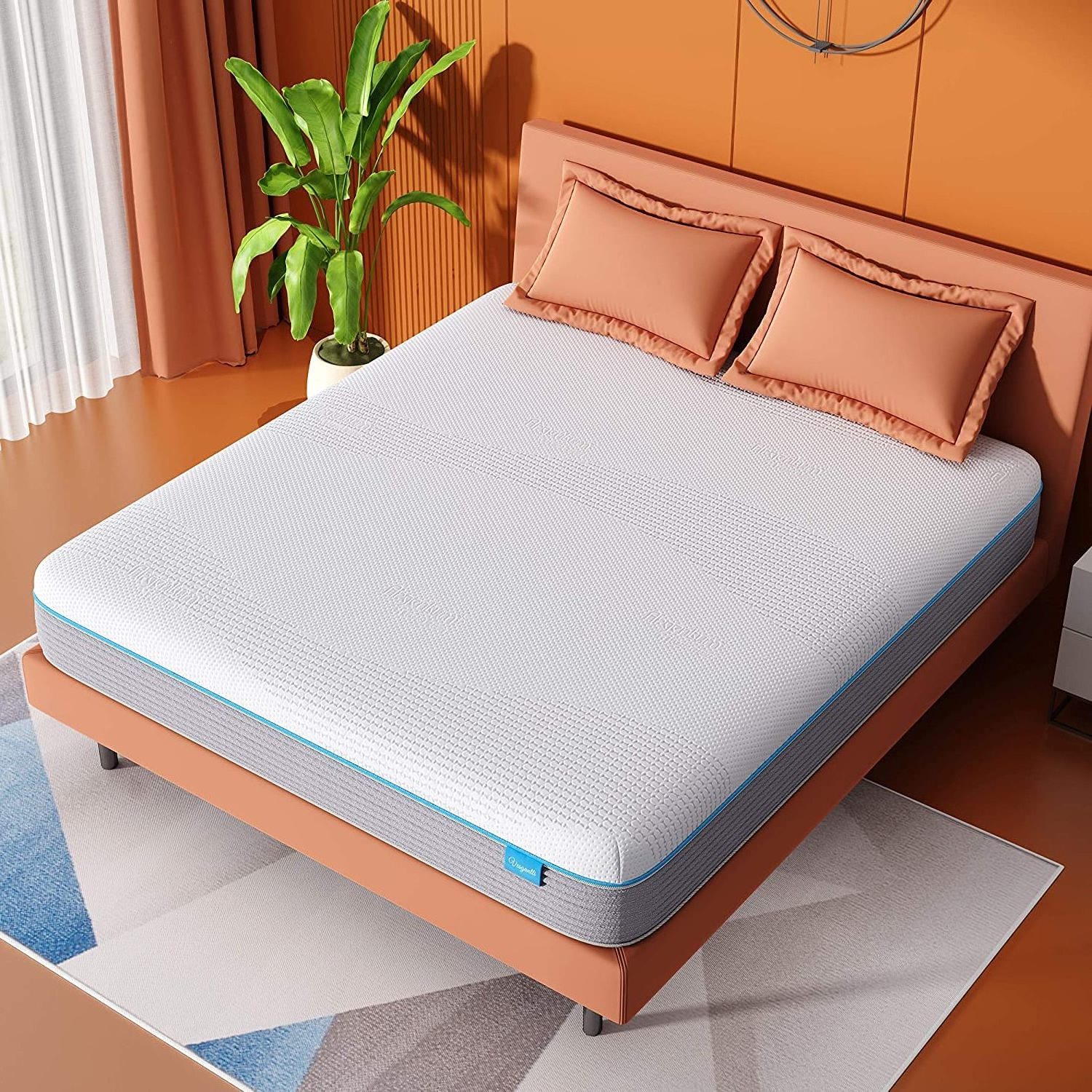 The best factory roll sleeping well full inch mattress colchon twin queen king double size natural gel memory foam mattress