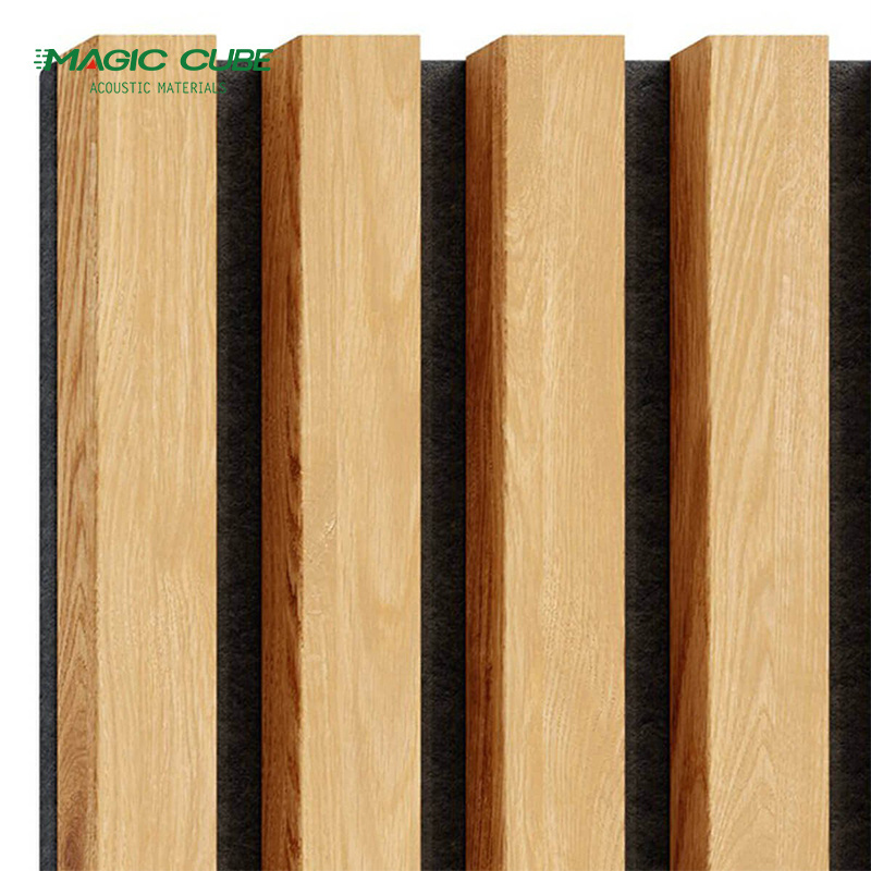 High quality sound-absorbing wooded slat MDF acoustic panel for wall decoration