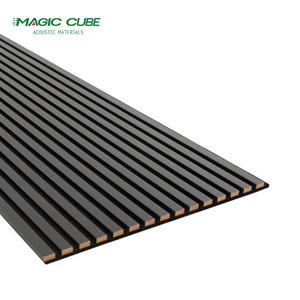 Recycled PET Black Felt Backing Acoustic Panel Akupanel High quality wood slatted wall acoustic panels