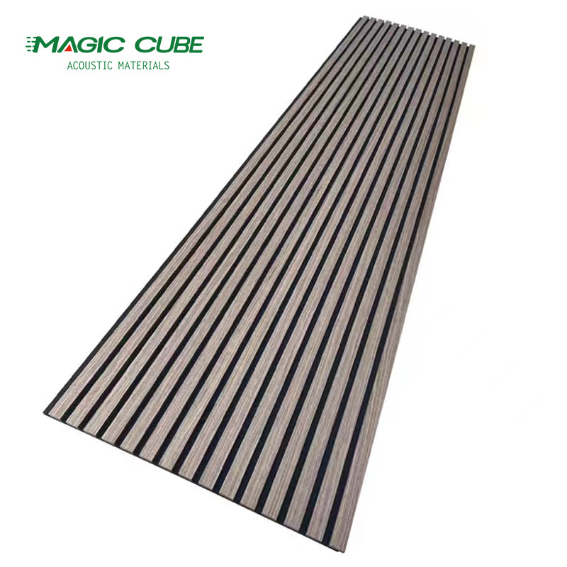 Fireproof wood or Melamine finish Polyester Acoustic Wall  Wooden polyester Board Slat Wood Slat Wall Panel