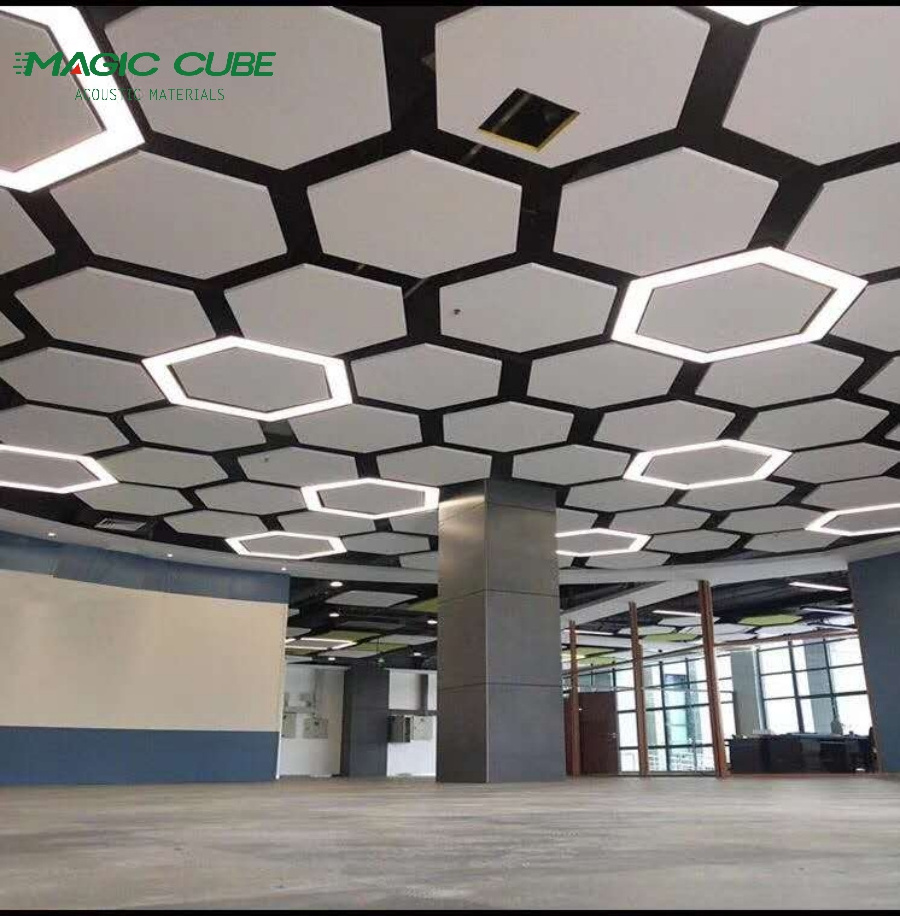 Sound Insulation Polyester Fibre Acoustic Ceilings Panel Suspended Clouds And Baffles