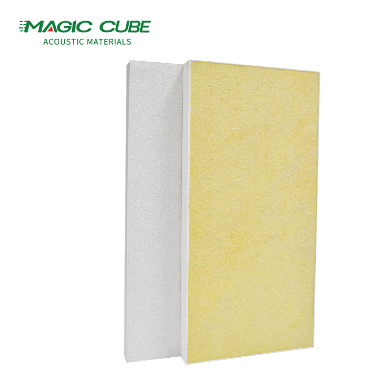 Sound deadening tiles acoustic white fiberglass false ceiling soundproof panels For Hot selling