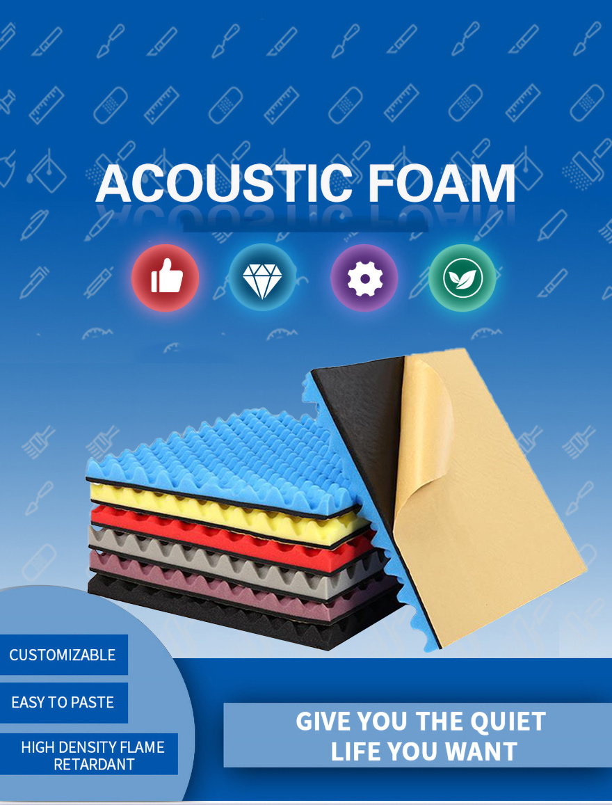 China Manufacturer Insulation Egg Acoustic Foam Sound Absorption Foam Sound Absorbers Soundproof Materials for Studio Acoustic