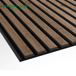 Diy Acoustic slat wood wall panel black slat wall