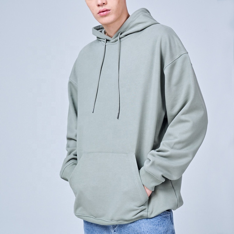 Custom Mens Fashion Pullover French Terry 360G 480G Cotton Heavyweight Solid Casual Sports Hooded Sweatshirt Oversized Hoodie