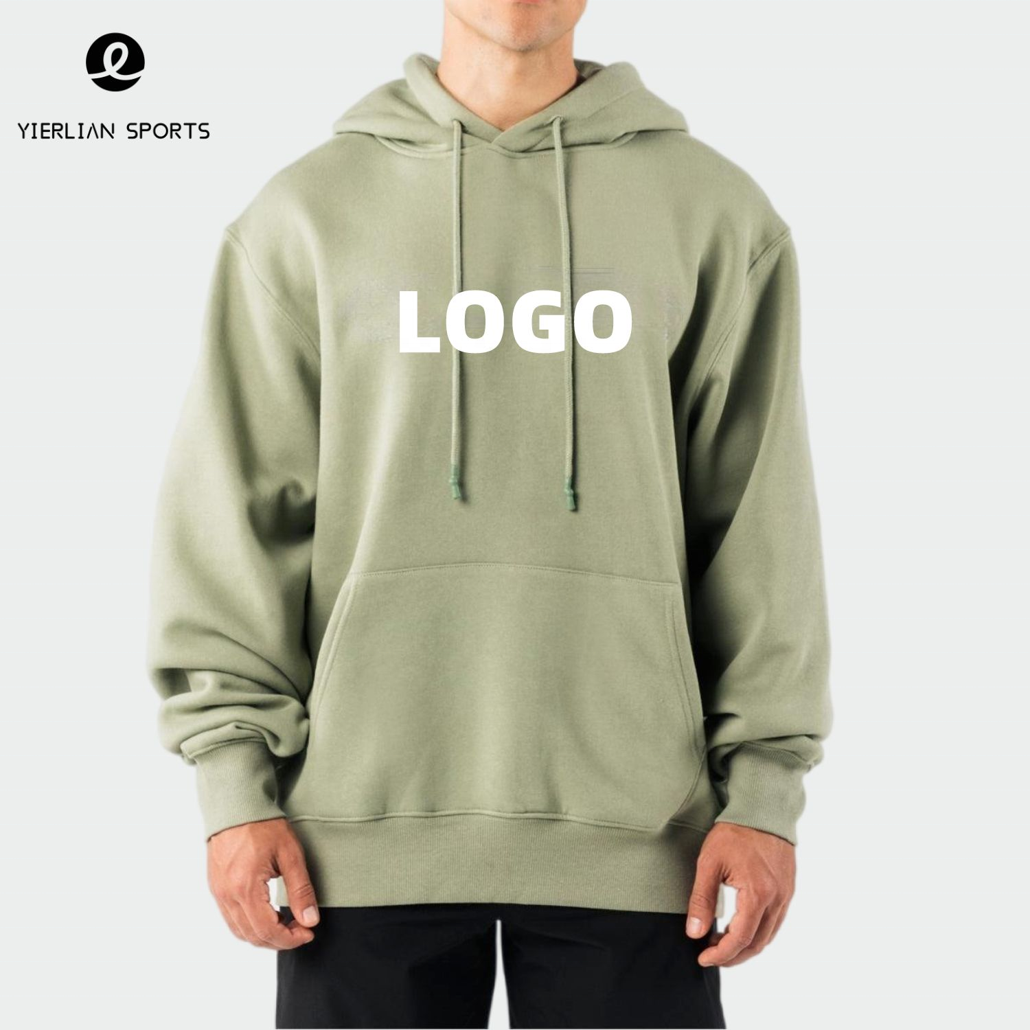 Custom Mens Fashion Pullover French Terry 360G 480G Cotton Heavyweight Solid Casual Sports Hooded Sweatshirt Oversized Hoodie