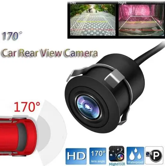 Flush mounting Front Rear View 18.5mm Hidden HD CMOS Night Vision Car Camera Reverse Camera AHD 720P