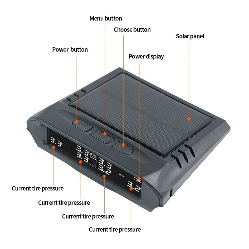 Heavy Truck Universal Tire Pressure Monitoring System with 6 External Sensors 0.1-15 Bar