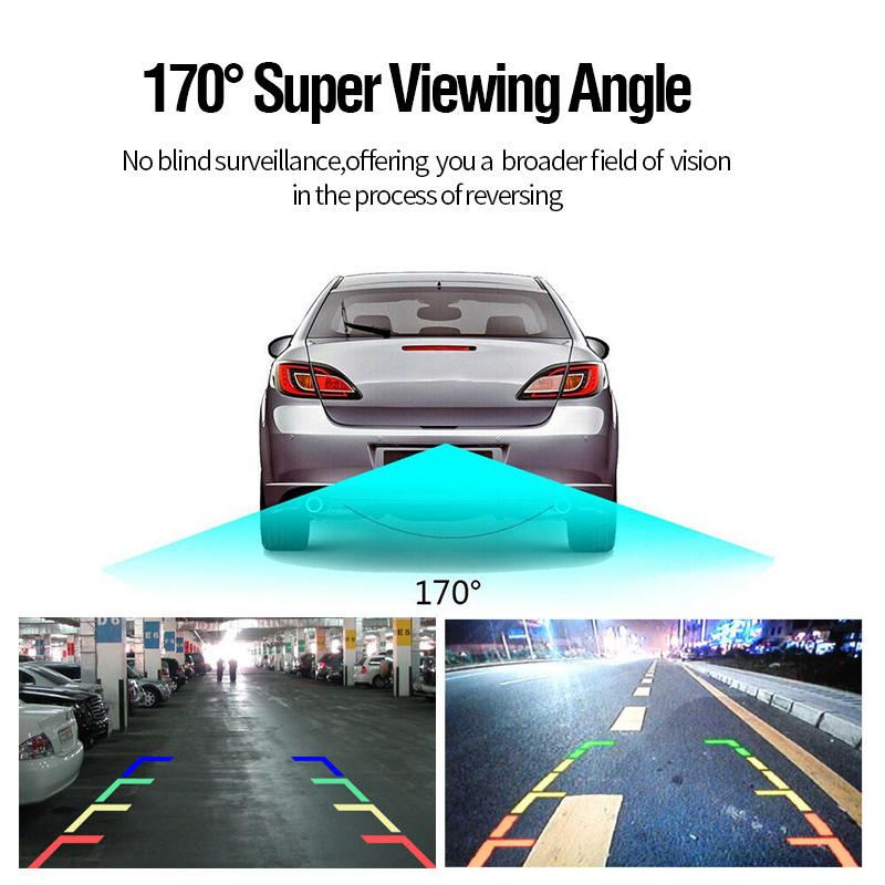 For Universal Cars Suv 8 Led Lights Night Vision Wide Angel Parking Lines Waterproof Car Back Up Rear View Vehicle Camera