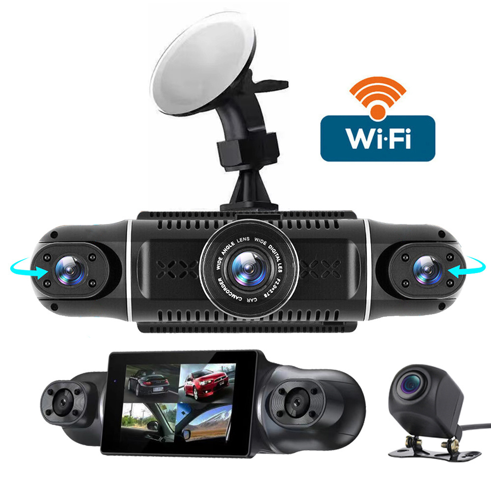 New 3inch 4 Camera Full HD 1080p+1080p+1080p+1080P Car Dvr IR Dual Lens Dash Cam  Wifi 4 channels Parking Guard Car Black Box