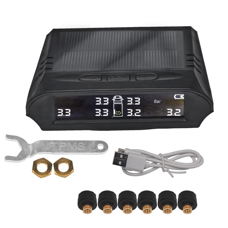 Heavy Truck Universal Tire Pressure Monitoring System with 6 External Sensors 0.1-15 Bar