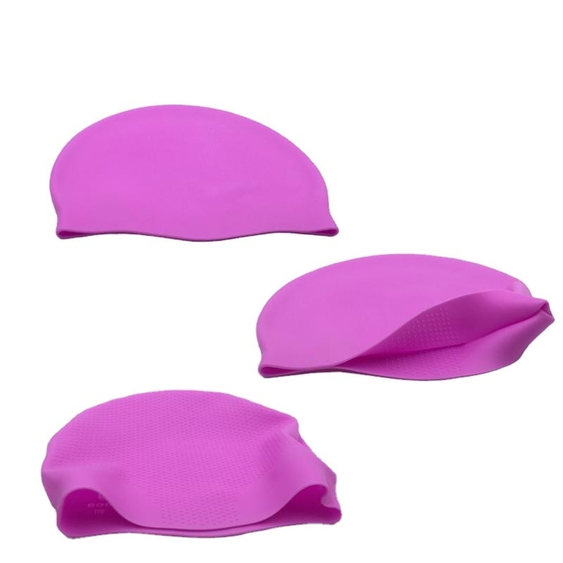 Printing logo college waterproof swim cap adult inner particle silicone swimming caps