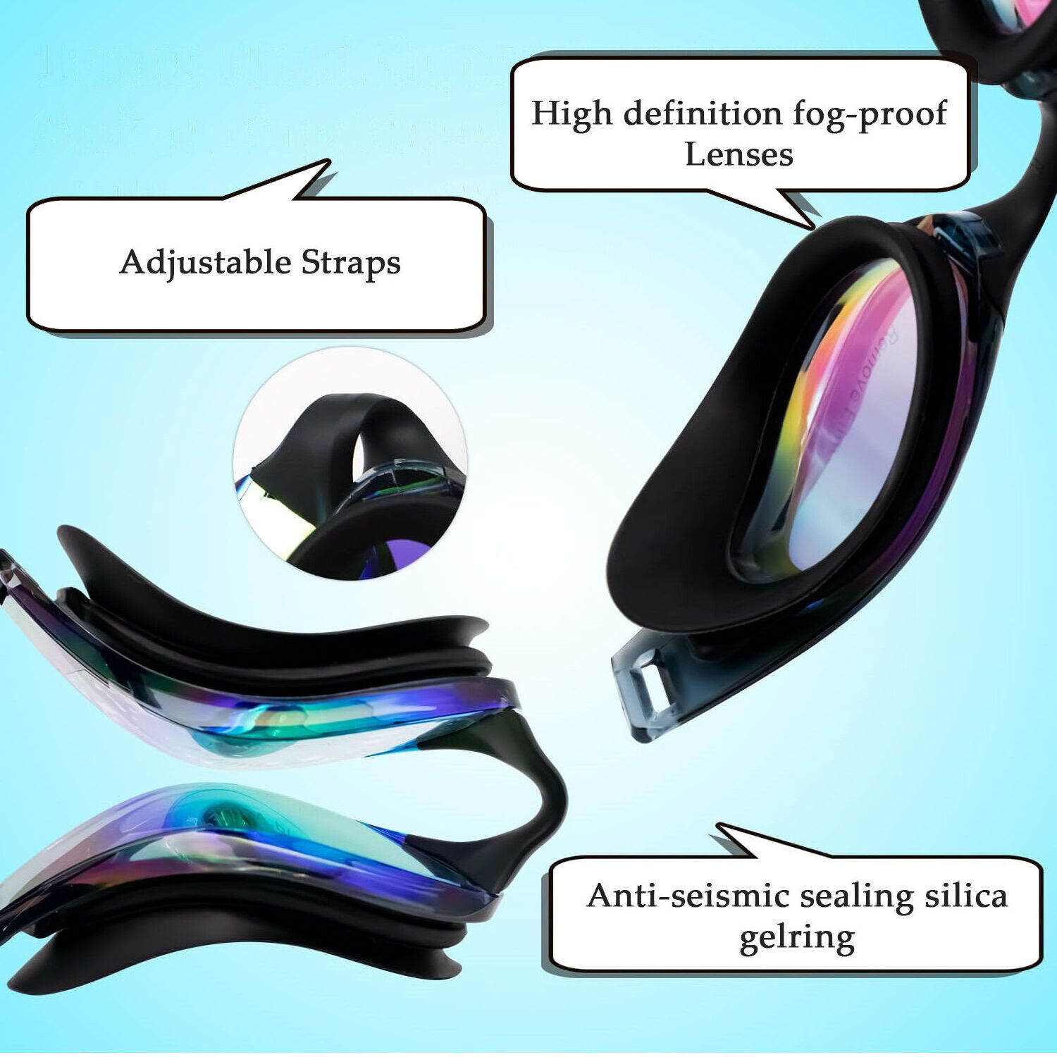 Anti fog water myopia best cobra women professional scuba eye pritection swimming swim goggles with nose cover