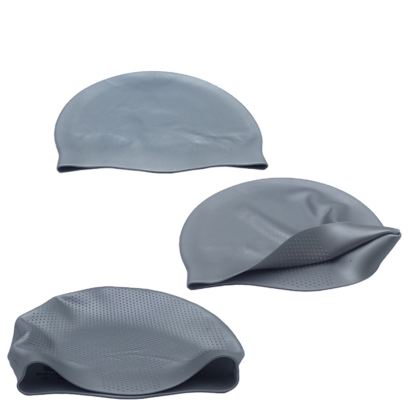 Printing logo college waterproof swim cap adult inner particle silicone swimming caps