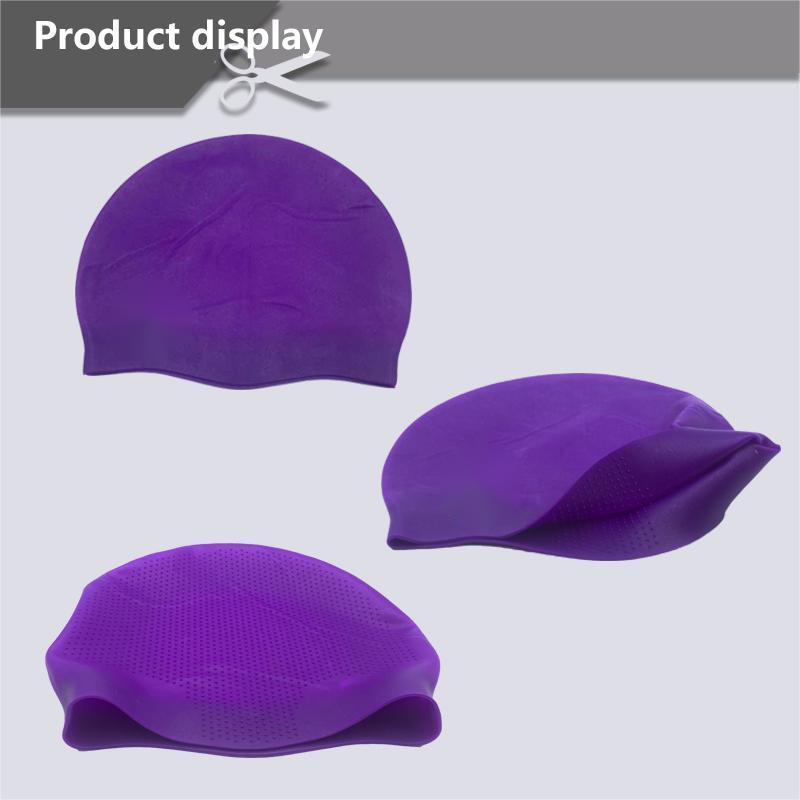 Printing logo college waterproof swim cap adult inner particle silicone swimming caps