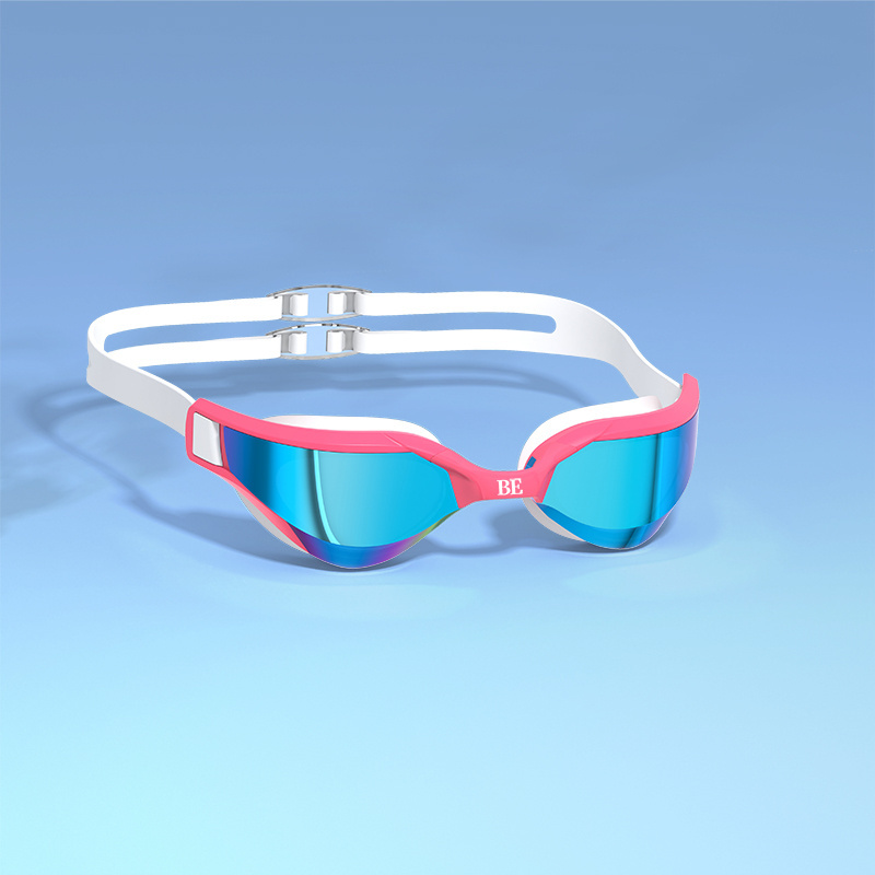 Competition custom logo mirrored swim goggles UV protection racing adult best swimming glass